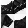 imageDIPUG Girls Pajamas Set Silky Satin Short Sleeve V Neck Pjs Soft Homewear Sleepwear 612 YearsBlack