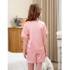 imageDIPUG Girls Pajamas Set Silky Satin Short Sleeve V Neck Pjs Soft Homewear Sleepwear 612 YearsBlush