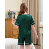 imageDIPUG Girls Pajamas Set Silky Satin Short Sleeve V Neck Pjs Soft Homewear Sleepwear 612 YearsGreen