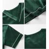 imageDIPUG Girls Pajamas Set Silky Satin Short Sleeve V Neck Pjs Soft Homewear Sleepwear 612 YearsGreen