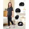 imageDIPUG Girls Satin Pajamas Set with Pockets Soft Sleepwear Girl Pjs Silky Button Down PJBlack