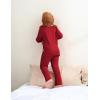 imageDIPUG Toddler Baby Pajamas Girls Solid Pajama Set for Kids Pjs Boys Soft Long Sleeve Sleepwear 12M7YRed