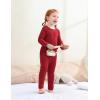 imageDIPUG Toddler Baby Pajamas Girls Solid Pajama Set for Kids Pjs Boys Soft Long Sleeve Sleepwear 12M7YRed