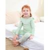 imageDIPUG Toddler Baby Pajamas Ruffle Pajama Set for Girls Kids Solid Pjs Soft Long Sleeve Sleepwear 12M7YGreen