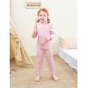 imageDIPUG Toddler Baby Pajamas Ruffle Pajama Set for Girls Kids Solid Pjs Soft Long Sleeve Sleepwear 12M7YPink