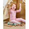imageDIPUG Toddler Baby Pajamas Ruffle Pajama Set for Girls Kids Solid Pjs Soft Long Sleeve Sleepwear 12M7YPink