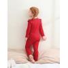 imageDIPUG Toddler Baby Pajamas Ruffle Pajama Set for Girls Kids Solid Pjs Soft Long Sleeve Sleepwear 12M7YRed