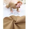 imageDIPUG Toddler Pajamas Cotton FullButton Kids Long Sleeve Pjs Girls Solid Sleepwear Set 12M7YBrown