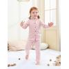 imageDIPUG Toddler Pajamas Cotton FullButton Kids Long Sleeve Pjs Girls Solid Sleepwear Set 12M7YPink