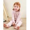 imageDIPUG Toddler Pajamas Cotton FullButton Kids Long Sleeve Pjs Girls Solid Sleepwear Set 12M7YPink