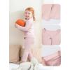 imageDIPUG Toddler Pajamas Cotton FullButton Kids Long Sleeve Pjs Girls Solid Sleepwear Set 12M7YPink
