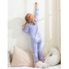 imageDIPUG Toddler Pajamas Cotton FullButton Kids Long Sleeve Pjs Girls Solid Sleepwear Set 12M7YPurple