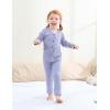 imageDIPUG Toddler Pajamas Cotton FullButton Kids Long Sleeve Pjs Girls Solid Sleepwear Set 12M7YPurple