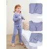 imageDIPUG Toddler Pajamas Cotton FullButton Kids Long Sleeve Pjs Girls Solid Sleepwear Set 12M7YPurple