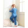 imageDIPUG Toddler Pajamas HalfButton Girls Soft Long Sleeve Pjs Set Kids Solid Boys Sleepwear1 2M7YBlue