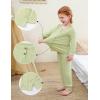 imageDIPUG Toddler Pajamas HalfButton Girls Soft Long Sleeve Pjs Set Kids Solid Boys Sleepwear1 2M7YGreen