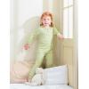imageDIPUG Toddler Pajamas HalfButton Girls Soft Long Sleeve Pjs Set Kids Solid Boys Sleepwear1 2M7YGreen
