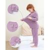 imageDIPUG Toddler Pajamas HalfButton Girls Soft Long Sleeve Pjs Set Kids Solid Boys Sleepwear1 2M7YPurple
