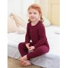 imageDIPUG Toddler Pajamas HalfButton Girls Soft Long Sleeve Pjs Set Kids Solid Boys Sleepwear1 2M7YRose Red