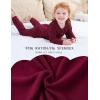 imageDIPUG Toddler Pajamas HalfButton Girls Soft Long Sleeve Pjs Set Kids Solid Boys Sleepwear1 2M7YRose Red