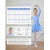 imageDIPUG Ballet Leotards for Girls Dance Dress with Skirt Shiny Butterfly Long SleeveBlue