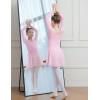 imageDIPUG Ballet Leotards for Girls Dance Dress with Skirt Shiny Butterfly Long SleevePink