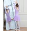 imageDIPUG Ballet Leotards for Girls Dance Dress with Skirt Shiny Butterfly Long SleevePurple