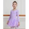 imageDIPUG Ballet Leotards for Girls Dance Dress with Skirt Shiny Butterfly Long SleevePurple