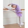 imageDIPUG Ballet Leotards for Girls Dance Dress with Skirt Shiny Butterfly Long SleevePurple