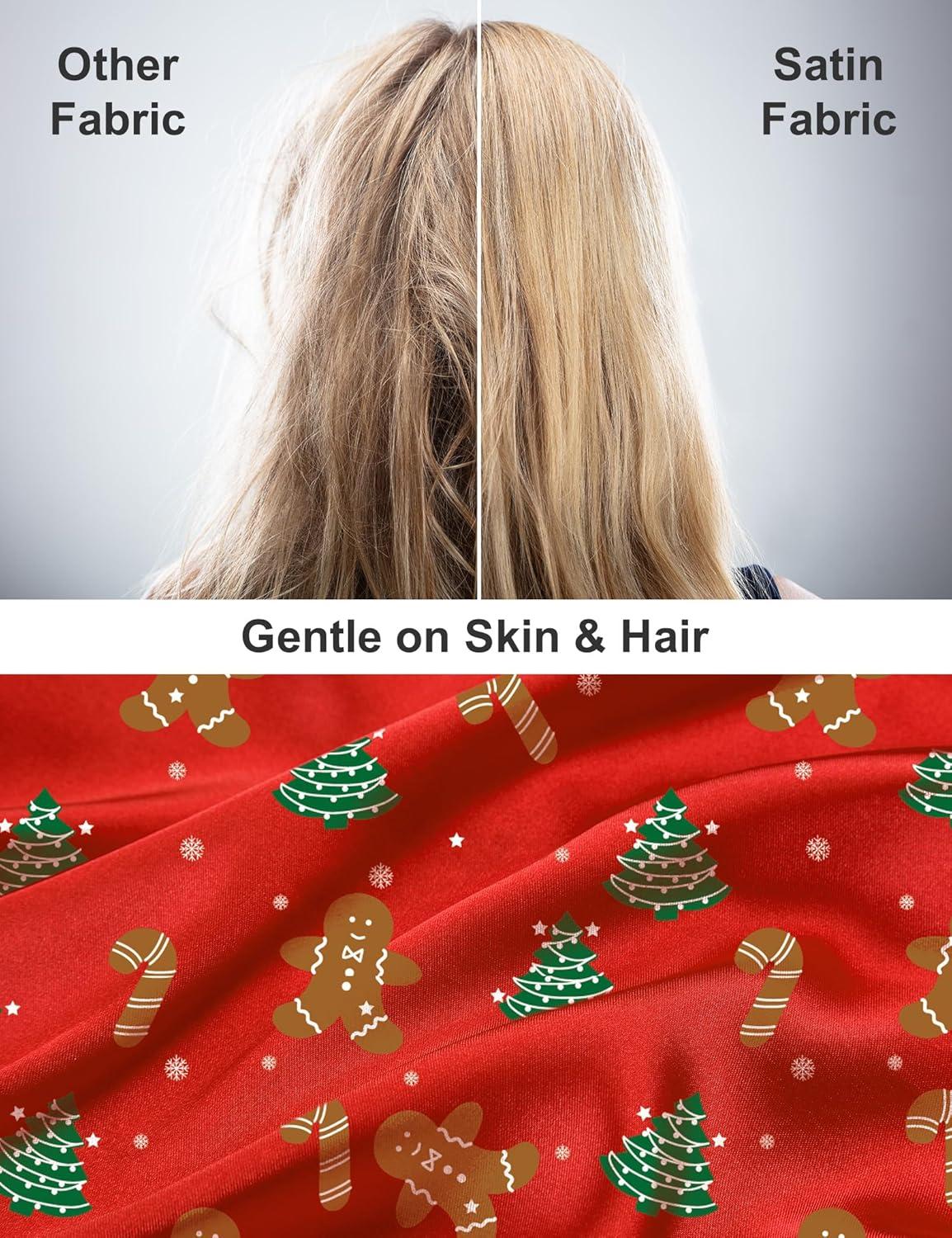 imageDIPUG Girls Pajamas Satin Pajama Set Silk Pjs Short Sleeve SleepwearChristmas Gingerbread