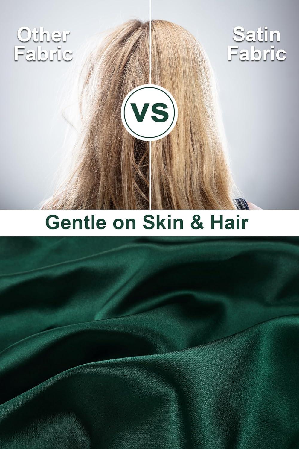 imageDIPUG Girls Pajamas Satin Pajama Set Silk Pjs Short Sleeve SleepwearDark Green