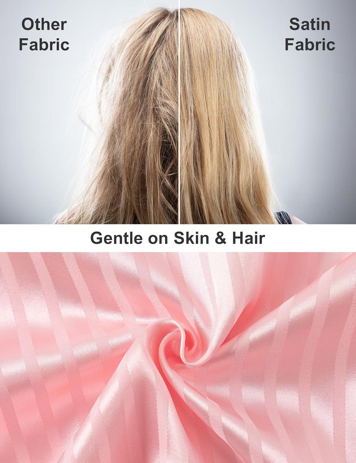 imageDIPUG Girls Pajamas Satin Pajama Set Silk Pjs Short Sleeve SleepwearJacquard Light Pink