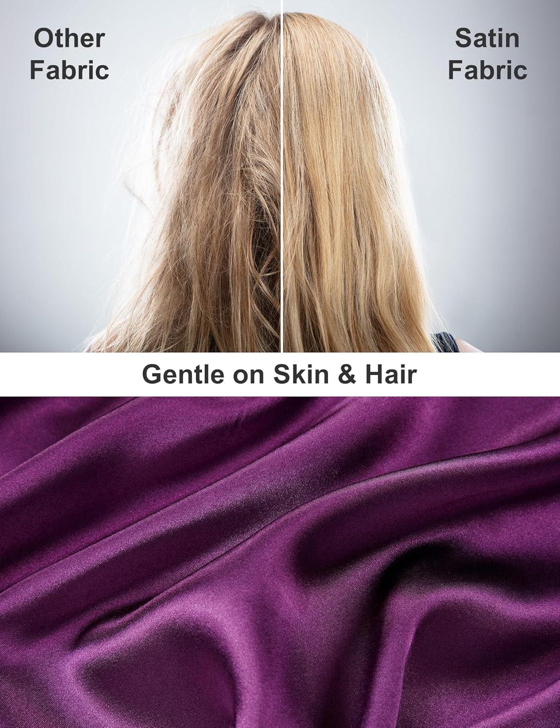 imageDIPUG Girls Pajamas Satin Pajama Set Silk Pjs Short Sleeve SleepwearMiddle Purple