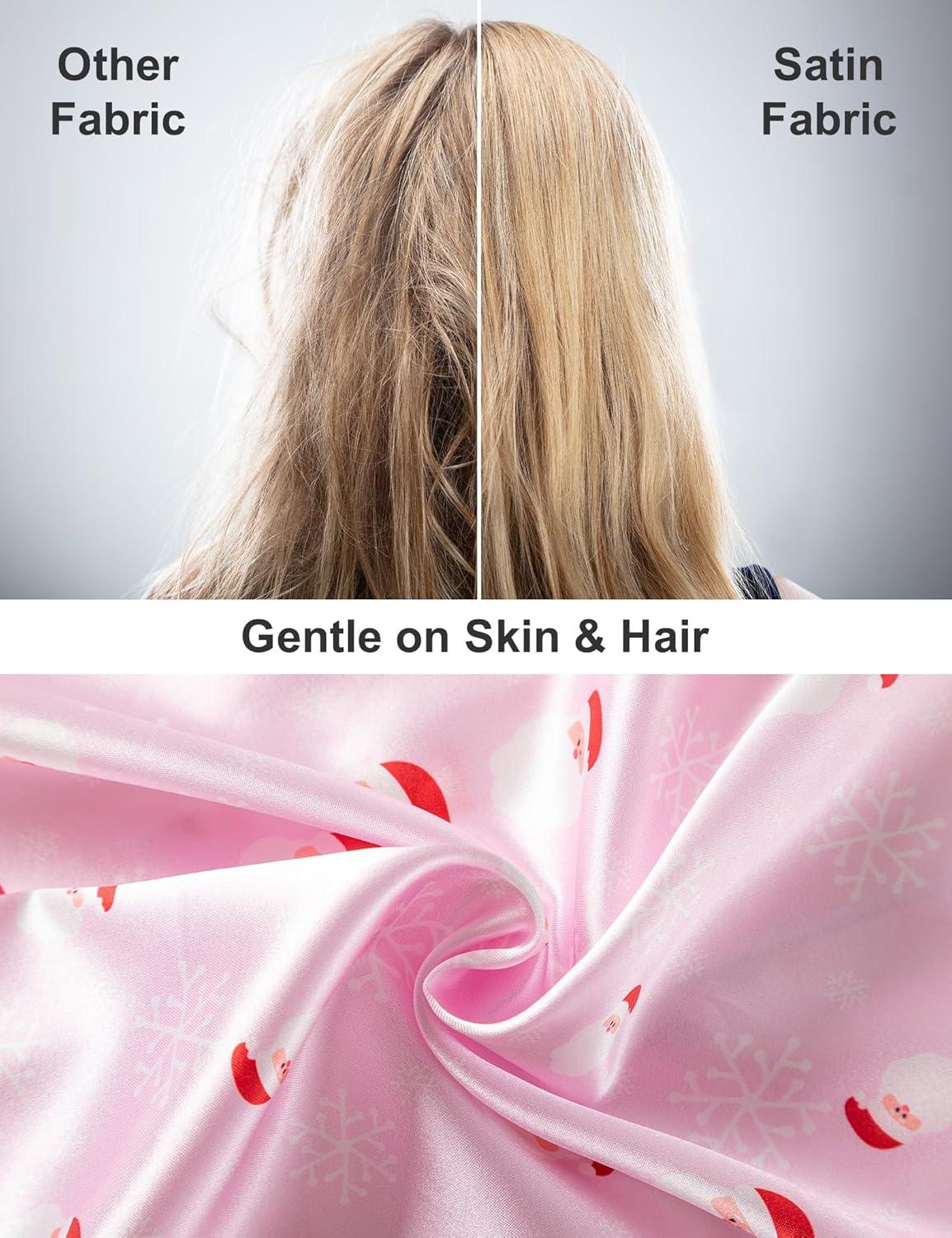 imageDIPUG Girls Pajamas Satin Pajama Set Silk Pjs Short Sleeve SleepwearSanta