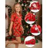 imageDIPUG Girls Pajamas Satin Pajama Set Silk Pjs Short Sleeve SleepwearChristmas Gingerbread