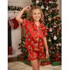 imageDIPUG Girls Pajamas Satin Pajama Set Silk Pjs Short Sleeve SleepwearChristmas Gingerbread