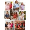 imageDIPUG Girls Pajamas Satin Pajama Set Silk Pjs Short Sleeve SleepwearChristmas Gingerbread