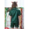 imageDIPUG Girls Pajamas Satin Pajama Set Silk Pjs Short Sleeve SleepwearDark Green