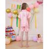 imageDIPUG Girls Pajamas Satin Pajama Set Silk Pjs Short Sleeve SleepwearJacquard Light Pink