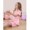 imageDIPUG Girls Pajamas Satin Pajama Set Silk Pjs Short Sleeve SleepwearJacquard Light Pink