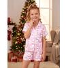 imageDIPUG Girls Pajamas Satin Pajama Set Silk Pjs Short Sleeve SleepwearSanta