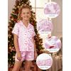 imageDIPUG Girls Pajamas Satin Pajama Set Silk Pjs Short Sleeve SleepwearSanta