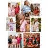imageDIPUG Girls Pajamas Satin Pajama Set Silk Pjs Short Sleeve SleepwearSanta
