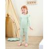 imageDIPUG Toddler Baby Pajamas Long Sleeve Ruffle Pajama Set for Girls Kids Solid Pjs Soft Sleepwear 12M7YGreen