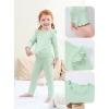 imageDIPUG Toddler Baby Pajamas Long Sleeve Ruffle Pajama Set for Girls Kids Solid Pjs Soft Sleepwear 12M7YGreen