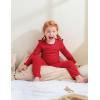 imageDIPUG Toddler Baby Pajamas Long Sleeve Ruffle Pajama Set for Girls Kids Solid Pjs Soft Sleepwear 12M7YRed