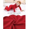 imageDIPUG Toddler Baby Pajamas Long Sleeve Ruffle Pajama Set for Girls Kids Solid Pjs Soft Sleepwear 12M7YRed