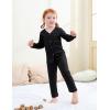 imageDIPUG Toddler Pajamas Cotton FullButton Kids Long Sleeve Pjs Girls Solid Sleepwear Set 12M7YBlack
