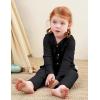 imageDIPUG Toddler Pajamas Cotton FullButton Kids Long Sleeve Pjs Girls Solid Sleepwear Set 12M7YBlack