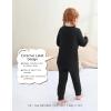 imageDIPUG Toddler Pajamas Long Sleeve HalfButton Girls Pajama Set Kids Solid Pjs Boys Soft Sleepwear 12M7YBlack